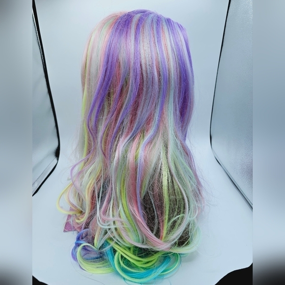 Leg Avenue Pastel Rainbow Long Wavy Synthetic Wig - Picture 10 of 12